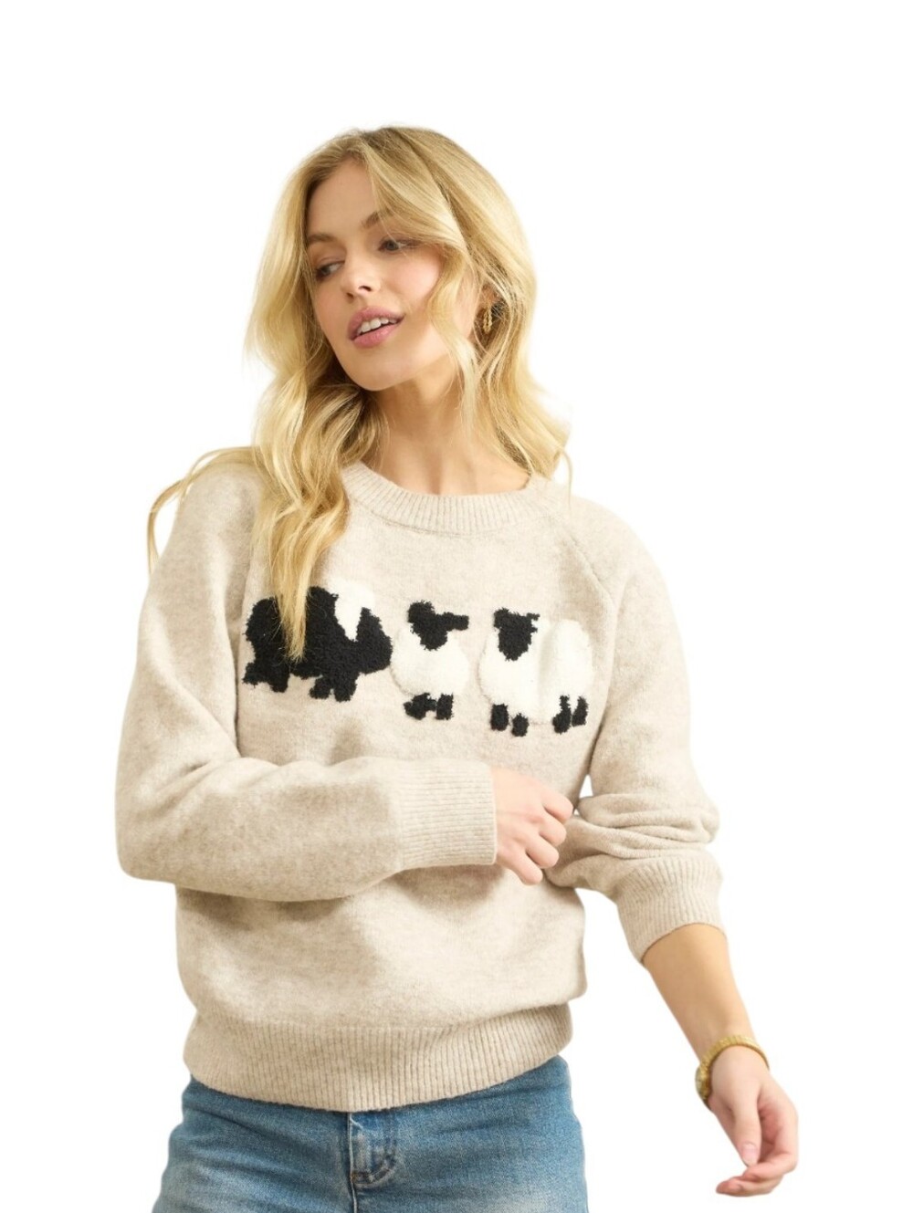 Bobeau Women's Black Sheep Woolblend Sweater Size Medium